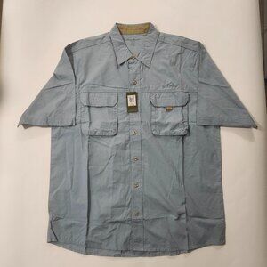 Eddie Bauer Men’s L Short‑Sleeve Outdoor Shirt — Light Blue, NWT